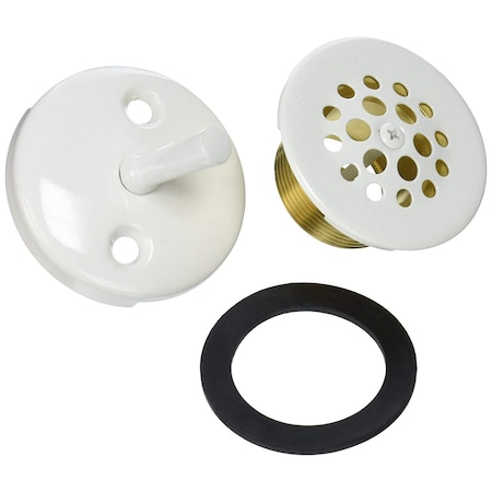 Westbrass Beehive Grid Universal Tub Trim W/ Trip Lever Faceplate in Powdercoated White D92K-50